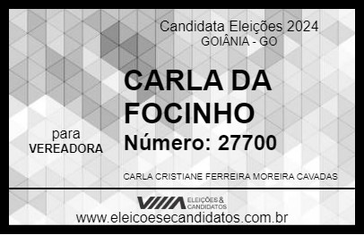 Candidato CARLA DA FOCINHO 2024 - GOIÂNIA - Eleições