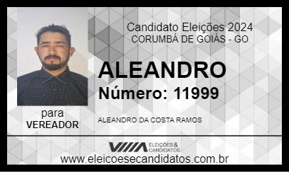 Candidato ALEANDRO 2024 - CORUMBÁ DE GOIÁS - Eleições