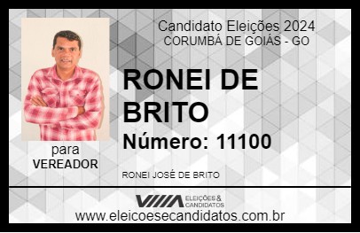 Candidato RONEI DE BRITO 2024 - CORUMBÁ DE GOIÁS - Eleições