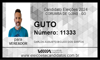 Candidato GUTO 2024 - CORUMBÁ DE GOIÁS - Eleições