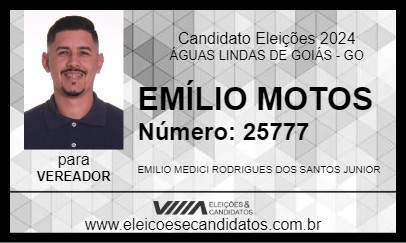 Candidato EMÍLIO MOTOS 2024 - ÁGUAS LINDAS DE GOIÁS - Eleições