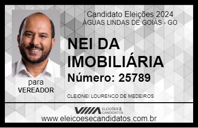 Candidato NEI DA IMOBILIÁRIA 2024 - ÁGUAS LINDAS DE GOIÁS - Eleições