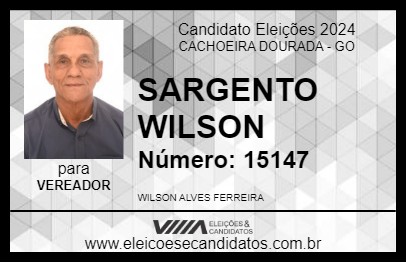 Candidato SARGENTO WILSON 2024 - CACHOEIRA DOURADA - Eleições