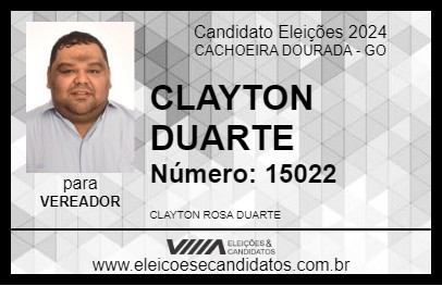 Candidato CLAYTON DUARTE 2024 - CACHOEIRA DOURADA - Eleições