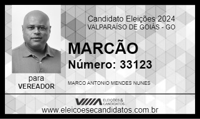 Candidato MARCÃO 2024 - VALPARAÍSO DE GOIÁS - Eleições