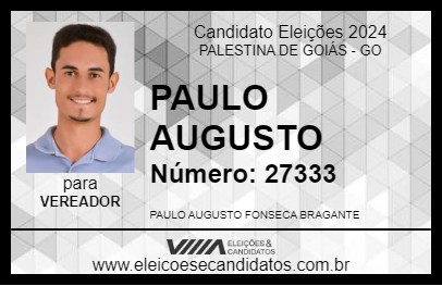 Candidato PAULO AUGUSTO 2024 - PALESTINA DE GOIÁS - Eleições