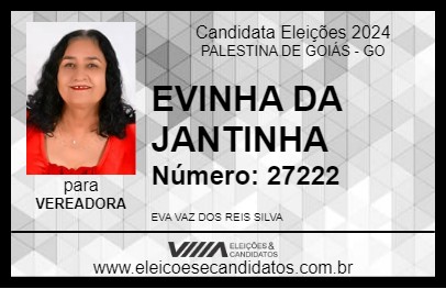 Candidato EVINHA DA JANTINHA 2024 - PALESTINA DE GOIÁS - Eleições