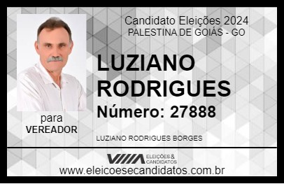 Candidato LUZIANO RODRIGUES 2024 - PALESTINA DE GOIÁS - Eleições