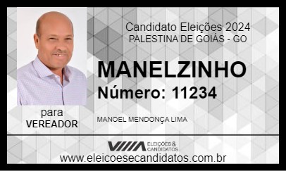 Candidato MANELZINHO 2024 - PALESTINA DE GOIÁS - Eleições