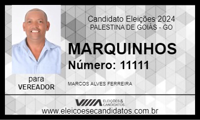 Candidato MARQUINHOS 2024 - PALESTINA DE GOIÁS - Eleições