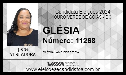 Candidato GLÉSIA 2024 - OURO VERDE DE GOIÁS - Eleições