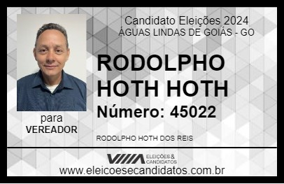 Candidato RODOLPHO HOTH HOTH 2024 - ÁGUAS LINDAS DE GOIÁS - Eleições