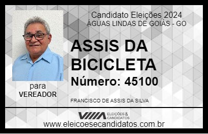 Candidato ASSIS DA BICICLETA 2024 - ÁGUAS LINDAS DE GOIÁS - Eleições