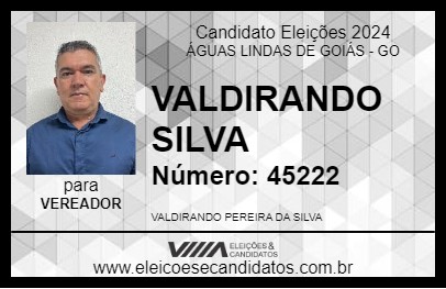 Candidato VALDIRANDO SILVA 2024 - ÁGUAS LINDAS DE GOIÁS - Eleições