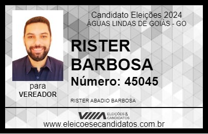 Candidato RISTER BARBOSA 2024 - ÁGUAS LINDAS DE GOIÁS - Eleições