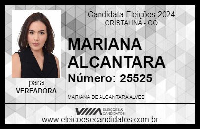 Candidato MARIANA ALCANTARA 2024 - CRISTALINA - Eleições