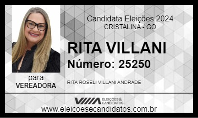 Candidato RITA VILLANI 2024 - CRISTALINA - Eleições