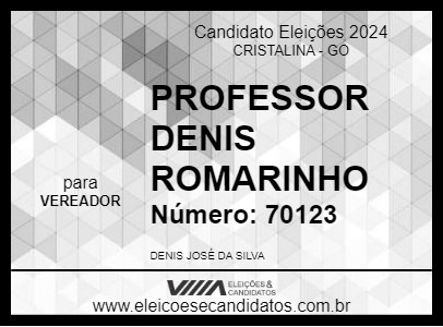 Candidato PROFESSOR DENIS ROMARINHO 2024 - CRISTALINA - Eleições