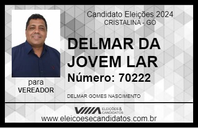 Candidato DELMAR DA JOVEM LAR 2024 - CRISTALINA - Eleições