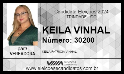 Candidato KEILA VINHAL 2024 - TRINDADE - Eleições