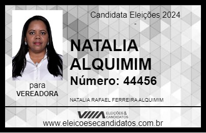 Candidato NATALIA ALQUIMIM 2024 - MOZARLÂNDIA - Eleições