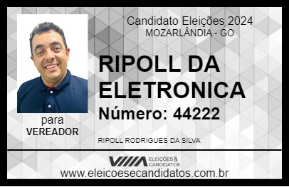 Candidato RIPOLL DA ELETRONICA 2024 - MOZARLÂNDIA - Eleições