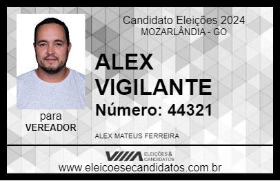 Candidato ALEX VIGILANTE 2024 - MOZARLÂNDIA - Eleições