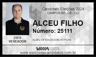 Candidato ALCEU FILHO 2024 - CAMPOS BELOS - Eleições