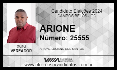 Candidato ARIONE 2024 - CAMPOS BELOS - Eleições