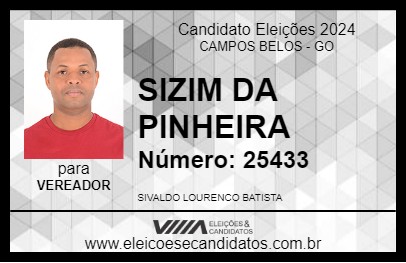 Candidato SIZIM DA PINHEIRA 2024 - CAMPOS BELOS - Eleições