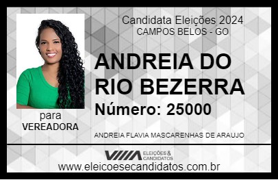 Candidato ANDREIA DO RIO BEZERRA  2024 - CAMPOS BELOS - Eleições