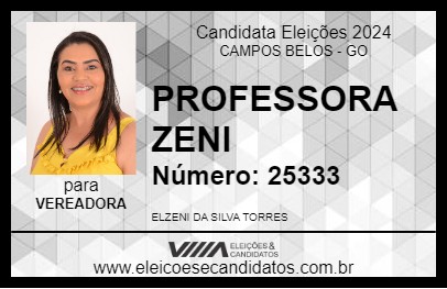 Candidato PROFESSORA ZENI 2024 - CAMPOS BELOS - Eleições