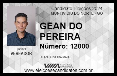 Candidato GEAN DO PEREIRA 2024 - MONTIVIDIU DO NORTE - Eleições