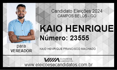 Candidato KAIO HENRIQUE 2024 - CAMPOS BELOS - Eleições