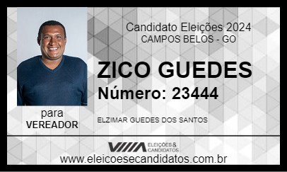 Candidato ZICO GUEDES 2024 - CAMPOS BELOS - Eleições