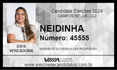 Candidato NEIDINHA 2024 - CAMPOS BELOS - Eleições