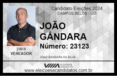 Candidato JOÃO GÂNDARA 2024 - CAMPOS BELOS - Eleições