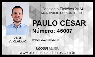 Candidato PAULO CÉSAR 2024 - MONTIVIDIU DO NORTE - Eleições