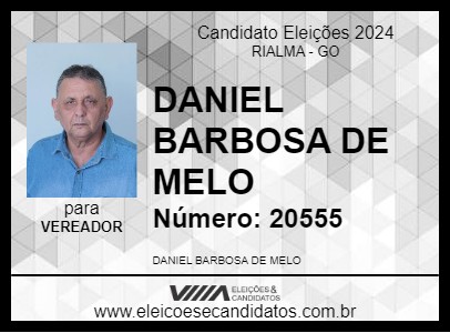 Candidato DANIEL BARBOSA DE MELO 2024 - RIALMA - Eleições