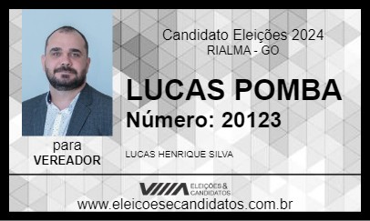 Candidato LUCAS POMBA 2024 - RIALMA - Eleições