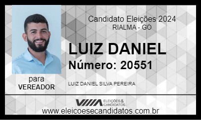 Candidato LUIZ DANIEL 2024 - RIALMA - Eleições