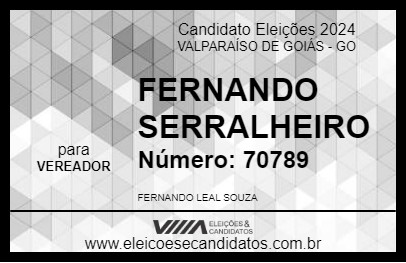 Candidato FERNANDO SERRALHEIRO 2024 - VALPARAÍSO DE GOIÁS - Eleições