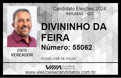 Candidato DIVININHO DA FEIRA 2024 - INHUMAS - Eleições