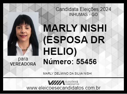 Candidato MARLY NISHI (ESPOSA DR HELIO) 2024 - INHUMAS - Eleições