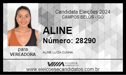 Candidato ALINE 2024 - CAMPOS BELOS - Eleições