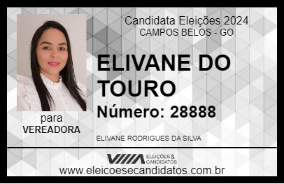 Candidato ELIVANE DO TOURO 2024 - CAMPOS BELOS - Eleições