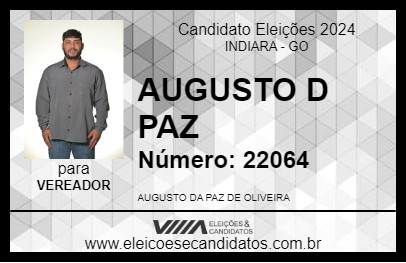 Candidato AUGUSTO D PAZ 2024 - INDIARA - Eleições