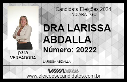 Candidato DRA LARISSA ABDALLA 2024 - INDIARA - Eleições