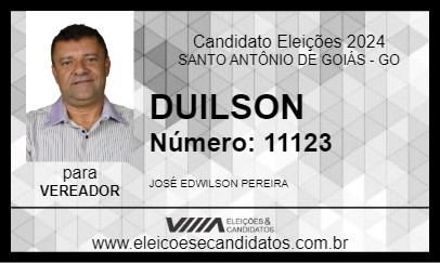 Candidato DUILSON 2024 - SANTO ANTÔNIO DE GOIÁS - Eleições