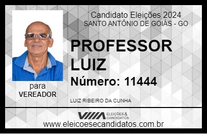 Candidato PROFESSOR LUIZ 2024 - SANTO ANTÔNIO DE GOIÁS - Eleições